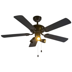 QAZQA Ventilatori da soffitto mistral - - Legno,Acciaio - Nero/Marrone - Tondo Max. 3 x Watt en oferta