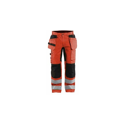 Blaklader 155218115599C144 - Pantaloni da lavoro elasticizzati High Vis, taglia C144, colore: Rosso/Nero
