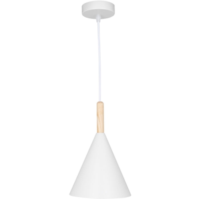 Lampada A Sospensione 'Madilyn' Acciaio 1xE27 Bianca Senza Lampadina [SKD-P130-W] (SKD-P130-W) - GREENICE