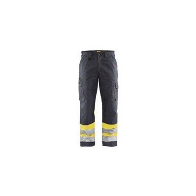 Blaklader 156418119633C60 - Pantaloni da lavoro ad alta visibilità, colore: Grigio medio/Giallo