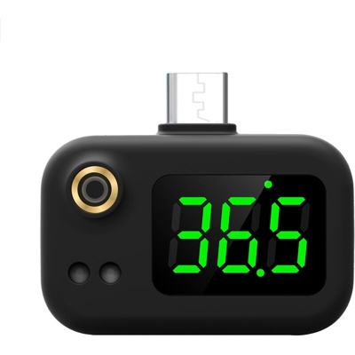 Termometro per smartphone K8 Termometro USB Termometro per casa Termometro portatile frontale K7 Interfaccia Android nera - ASUPERMALL