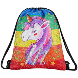Segorts Mermaid Paillettes Zaino Borsa Paillettes Reversibili Glittering Coulisse Borsa Magia Unicorno Zaino Escursionismo Borsa a Tracolla Palestra p características