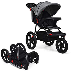 GOPLUS 3 Ruote Passeggino Pieghevole per Bambini, Passeggino Multifunzione e Confortevole, Nero/Grigio, 107x107x56 cm (GRIGIO) en oferta