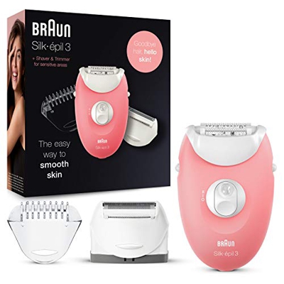 Braun Silk-épil 3 SE 3-440 Set per le Prime Epilazioni 3-In-1, Epilatore Elettrico Donna con Luce SmartLight, Testina Radente e Regolatore, Bianco/Ros