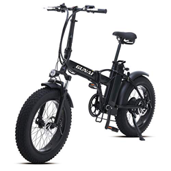 GUNAI Pieghevole Bici Elettrica,20 Pollice Motore 500W Batteria al Litio 48V15AH,Freno a Doppio Disco Bicicletta a Rotolare sulla Neve o la Sabbia (Ne en oferta