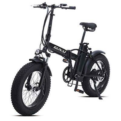 GUNAI Pieghevole Bici Elettrica,20 Pollice Motore 500W Batteria al Litio 48V15AH,Freno a Doppio Disco Bicicletta a Rotolare sulla Neve o la Sabbia (Ne