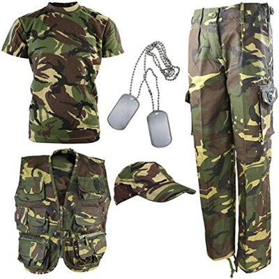 Kombat UK per Bambini DPM Camouflage Explorer Army Kit - Vestito Mimetico da Esploratore, Bambino, DPM, Camo, 7-8 Anni