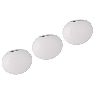 com-four® 3X Umidificatore Termosifoni in Ceramica - per Umidificare l’Aria della Stanza - Umidificatore d’Acqua con Ganci S - Forma Ovale, Bianco (03