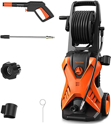 PAXCESS Idropulitrice ad alta Pressione, Professionale Elettrica Idropulitrice 2000 Watt 150 Bar, Pistola ad alta Pressione con Tubo da 26 piedi per V