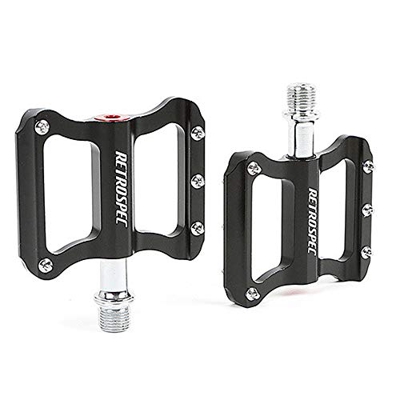 DXIA 1 Coppia Pedali Bicicletta, Ultraleggeri Pedali MTB Alluminio Anti-Slittamento Bici Pedali, Mountain Bike Pedale Nero, per Strada Montagna Bicicl