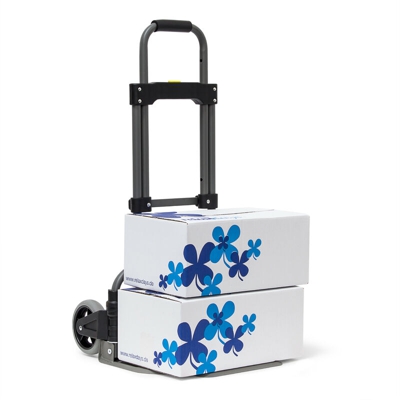 Relaxdays - Carrellino Pieghevole Trasporto, Portatile in Metallo e Materiale Sintetico, Altezza Regolabile, 97,5 x 39 x 42 cm, Argento