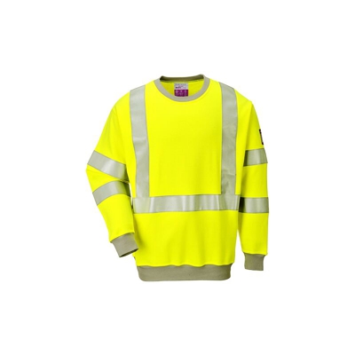 Portwest - Felpa Alta Visibilità Anti Statica Resistente alla fiamma | 3 XL - Yellow - NEUTRO (SENZA PERSONALIZZAZIONE)