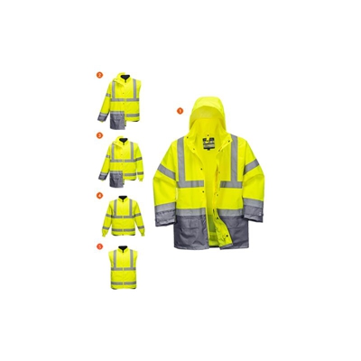 Portwest - Giacca Executive 5 in 1 alta visibilità | XXL - YeGrey - NEUTRO (SENZA PERSONALIZZAZIONE)
