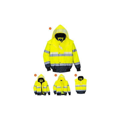 Portwest - Bomber Glowtex™ 3 in 1 | Medium - YeNa - NEUTRO (SENZA PERSONALIZZAZIONE)