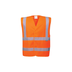 Gilet ad alta visibilità con due bande e bretelle | Orange - 4X5X - NEUTRO (SENZA PERSONALIZZAZIONE) - PORTWEST precio