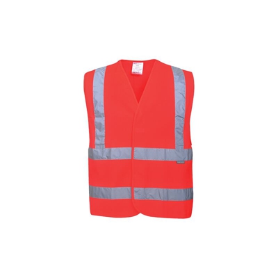 Gilet ad alta visibilità con due bande e bretelle | Red - XX3X - NEUTRO (SENZA PERSONALIZZAZIONE) - PORTWEST