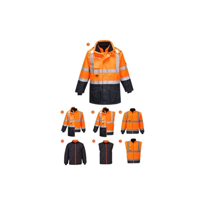 Portwest - Giacca Traffic bicolore alta visibilità 7 in 1 | 3 XL - OrNa - NEUTRO (SENZA PERSONALIZZAZIONE)