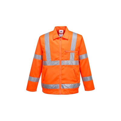 Portwest - Giacca Poly-cotton RIS ad alta visibilità | Large - Orange - NEUTRO (SENZA PERSONALIZZAZIONE)