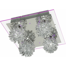 Esto - Plafoniera a soffitto LED viola alluminio vetro metallo SAPHIR 990013 -4 en oferta