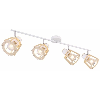 Globo - Plafoniera luce 4 fiamme illuminazione soggiorno camera da letto bianca