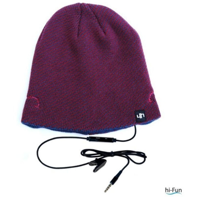 Hi-fun - Hi-Head Cappellino Musicale Sportivo con Speaker e Jack 3.5 Red/Bluette