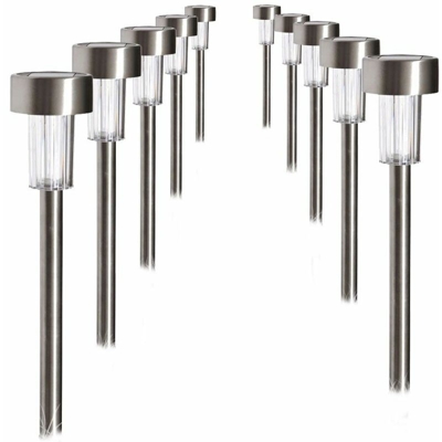 Set di 10 luci solari LED spina luce luci IP44 in acciaio inox lampada 504.037 - HARMS