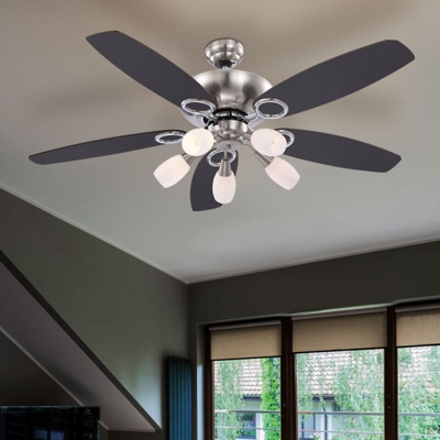 Etc-shop - Ventilatore da soffitto a LED con interruttore a tirare e ventilatore per lampada