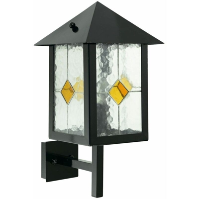 Etc-shop - 5 watt LED luce esterna della parete nerofumo IP44 Tiffanytechnik vetro decorativo