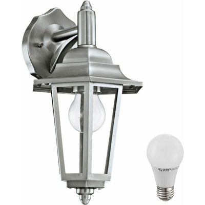 Etc-shop - 7 watt acciaio inox lampada da parete esterna LED IP44 luce esterna luce classica