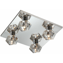 Esto - Cristallo plafoniera in vetro salone soffitto Lampada CUBO DI GHIACCIO Cromo DL 300x300 características
