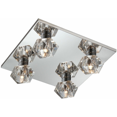 Esto - Cristallo plafoniera in vetro salone soffitto Lampada CUBO DI GHIACCIO Cromo DL 300x300