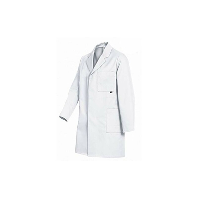 BP 1302-500-0021-44/46 - Cappotto da lavoro in cotone rinforzato, bianco, taglia 44/46