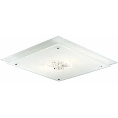 Etc-shop - LED 21 Watt raso soffitto di vetro della lampada cromo soggiorno EEK A + Lobby bianco caldo
