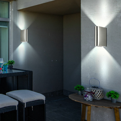Set di 2 illuminazione esterna a LED applique frusta in acciaio inox illuminazione UP DOWN - ETC-SHOP en oferta