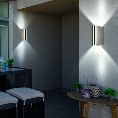 Set di 2 illuminazione esterna a LED applique frusta in acciaio inox illuminazione UP DOWN - ETC-SHOP