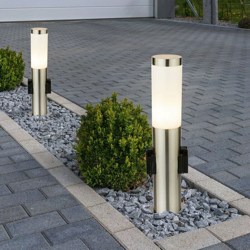 Etc-shop - Set di 2 lampade da terra in acciaio inox portico prese di illuminazione del giardino IP44 precio