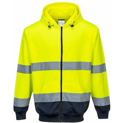 Portwest - Felpa con cappuccio e zip frontale bicolore | S - NEUTRO (SENZA PERSONALIZZAZIONE) - GialloNavy características