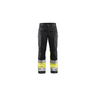 Blaklader 716118119933C50 - Pantaloni da lavoro da donna, elasticizzati, taglia C50, colore: Nero/Giallo