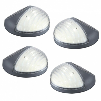 Etc-shop - Set di 4 lampade da giardino recinto all'aperto luci a LED IP44 illuminazione intorno moderna