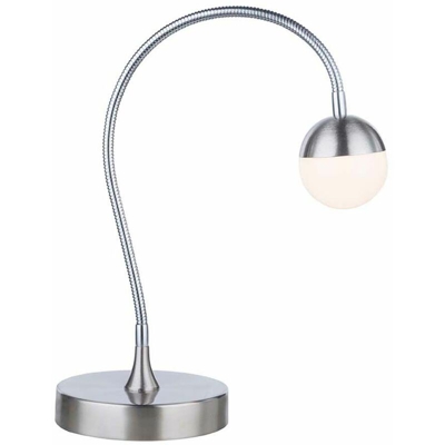 Globo - Lampada da tavolo a LED da scrittura luce nichel cromo opaco sfera spot mobile H 51,5 cm