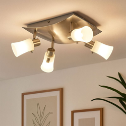 Soffitto lampada del riflettore orientabile nichel vetro smerigliato IP20 EGLO 90402 BUSTO características