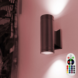 Etc-shop - LED parete ALU Parklight UP DOWN riflettore remoto set di controllo incl. RGB lampade LED en oferta