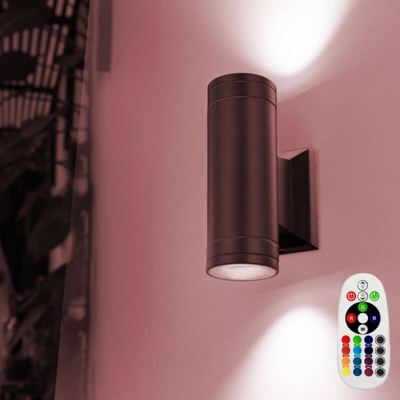 Etc-shop - LED parete ALU Parklight UP DOWN riflettore remoto set di controllo incl. RGB lampade LED