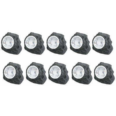Etc-shop - 10 SET giardino solare del LED faretti auto ricarica esterna light design pietra Globo solare