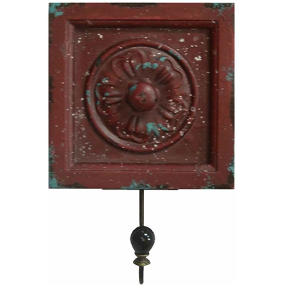 BHP - Vintage Wandgarderobe in stile country 1 gancio appendiabiti in legno fiore fiore B990842