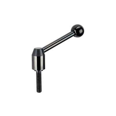 Halder 24440.0232 regolabile Leva/con vite di serraggio, Acciaio, opaco, D1 = 24 mm/D2 = M10/L1 = 63 mm/acciaio