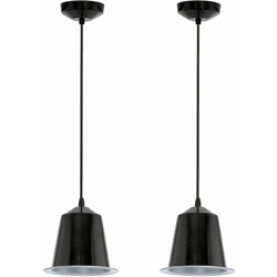 Etc-shop - Set di 2 ciondolo a LED lampada a sospensione salone corridoio plafoniera GU10 nero EEK A + precio