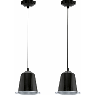Etc-shop - Set di 2 ciondolo a LED lampada a sospensione salone corridoio plafoniera GU10 nero EEK A +
