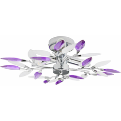 Etc-shop - Plafoniera a LED da 9 watt soggiorno sala da pranzo lampada design foglie viola cromate características
