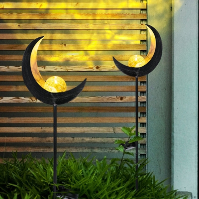 Etc-shop - Set di 2 lampade solari a LED Illuminazione per esterni Decorazione Plug Lamp Moon Design